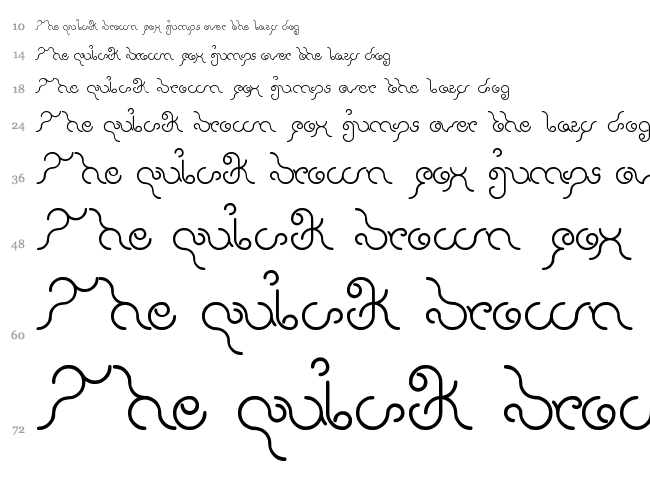 Ethereal Sky font waterfall